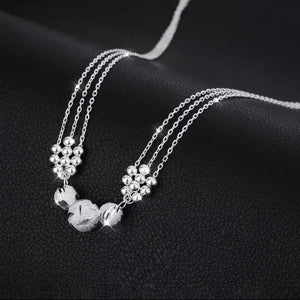 925 Sterling Silver Luck Charms Necklace for Women