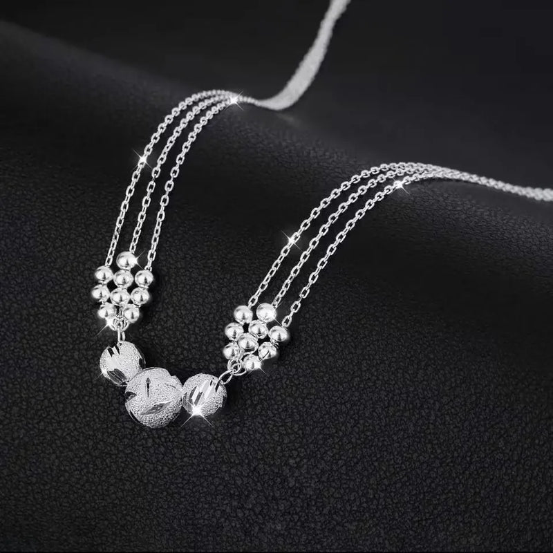 925 Sterling Silver Luck Charms Necklace for Women