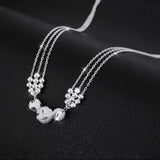 925 Sterling Silver Luck Charms Necklace for Women