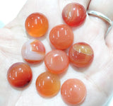 50pcs 14mm Natural Agates Cabochons Flat Back No Hole Beads DIY Jewelry Making