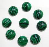 50pcs 14mm Malachite Half Round Cabochons for DIY Jewelry Making