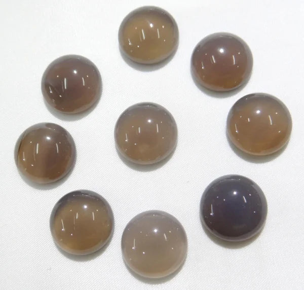50pcs 16mm Natural Stone Gray Agates Cabochons for DIY Jewelry Making