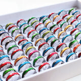 Colorful Cat's Eye Stainless Steel Ring Wedding Jewelry Gift Men Women