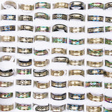 50pcs Mixed Stainless Steel Rings Men Women Wedding Jewelry Accessories
