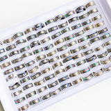 50pcs Mixed Stainless Steel Rings Men Women Wedding Jewelry Accessories