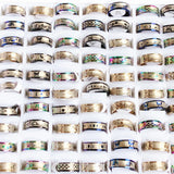 50pcs Mixed Stainless Steel Rings Men Women Wedding Jewelry Accessories