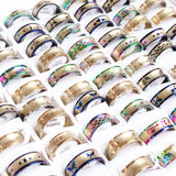 50pcs Mixed Stainless Steel Rings Men Women Wedding Jewelry Accessories