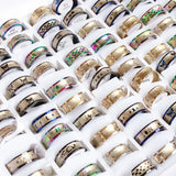 50pcs Mixed Stainless Steel Rings Men Women Wedding Jewelry Accessories