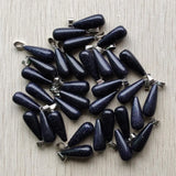 50pcs Sand Long Water Drop Charms Pendants for Necklaces Jewelry Making