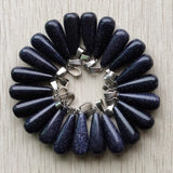 50pcs Sand Long Water Drop Charms Pendants for Necklaces Jewelry Making