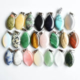 50pcs Horse Eye Shape Stone Pendants for DIY Necklaces Jewelry
