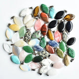 50pcs Horse Eye Shape Stone Pendants for DIY Necklaces Jewelry
