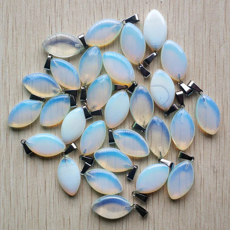 50pcs Opal Stone Horse Eye Pendants for Jewelry Making