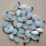 50pcs Opal Stone Horse Eye Pendants for Jewelry Making