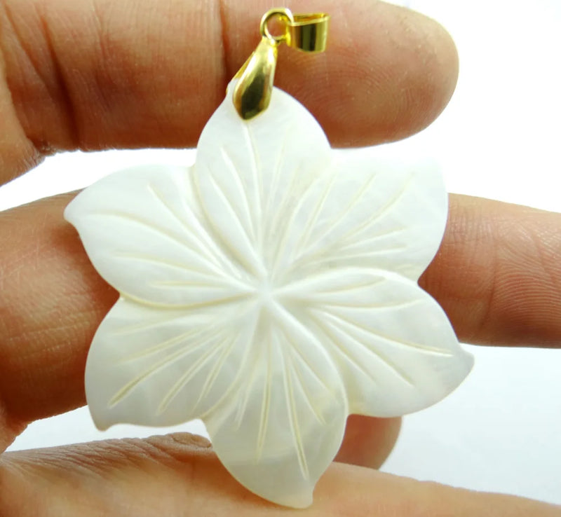 5pcs Natural Freshwater Shell Necklace Pendants Charms 38*33MM P303