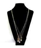 6pcs Small Metal Hourglass Chain Sweater Necklace