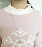 6pcs Small Metal Hourglass Chain Sweater Necklace