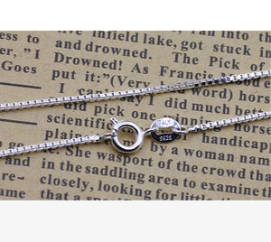 925 Sterling Silver 1mm Box Chain Necklace Women Girls Kids Children 40cm-50cm