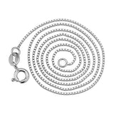 925 Sterling Silver 1mm Box Chain Necklace Women Girls Kids Children 40cm-50cm