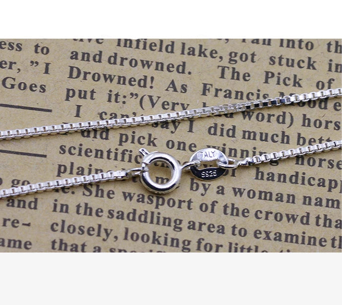 925 Sterling Silver 1mm Box Chain Necklace Women Girls Kids Children 40cm-50cm
