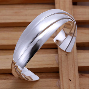 925 Sterling Silver Retro Weave Bangle Bracelet for Women
