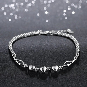 925 Silver Charms Chain Bracelet Wedding Jewelry