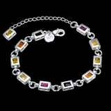 925 Silver Charm Bracelets Crystal Zircon Chain Jewelry for Women Wedding