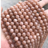 Natural Sunstone Round Loose Beads for Jewelry Making