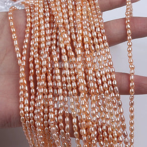Natural Freshwater Rice Pearl String 2.5-3mm