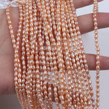 Natural Freshwater Rice Pearl String 2.5-3mm