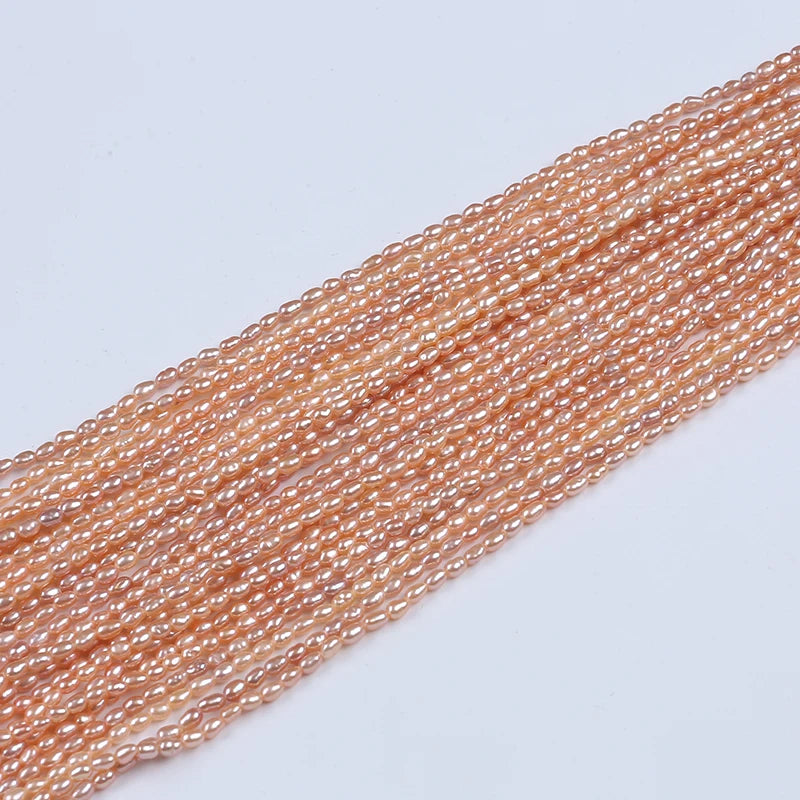 Natural Freshwater Rice Pearl String 2.5-3mm