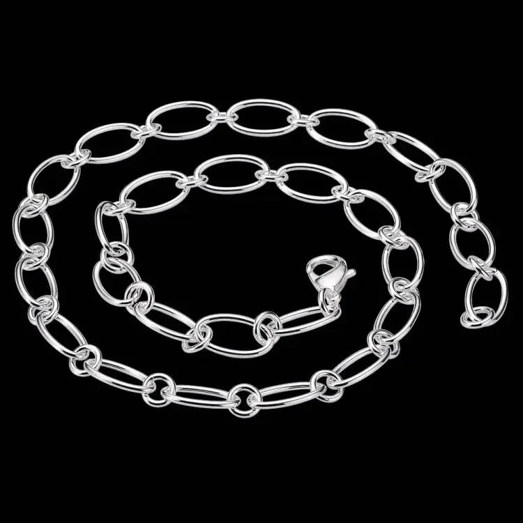 925 Sterling Silver Charm Necklace for Women Men