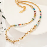 Colorful Stone Beaded Choker Necklace High Charm Collier Gift