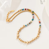 Colorful Stone Beaded Choker Necklace High Charm Collier Gift