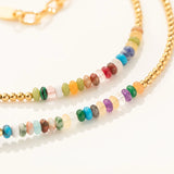 Colorful Stone Beaded Choker Necklace High Charm Collier Gift