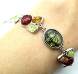 Modernist TEARDROP GOLDEN HONEY PRESSED AMBERS Bracelets A1