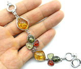 Modernist TEARDROP GOLDEN HONEY PRESSED AMBERS Bracelets A1
