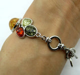 Modernist TEARDROP GOLDEN HONEY PRESSED AMBERS Bracelets A1
