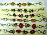 Modernist TEARDROP GOLDEN HONEY PRESSED AMBERS Bracelets A1