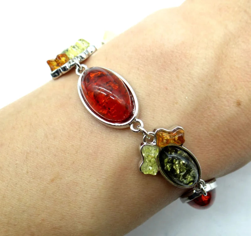 Modernist Teardrop Golden Amber Bracelet