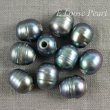 Malachite Green Freshwater Pearl Rice Shape 10-10.5mm 10Pcs