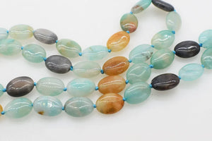 Green Jade Long Necklace 33in Nature Beads Gemstone Woman