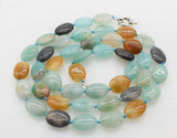Green Jade Long Necklace 33in Nature Beads Gemstone Woman