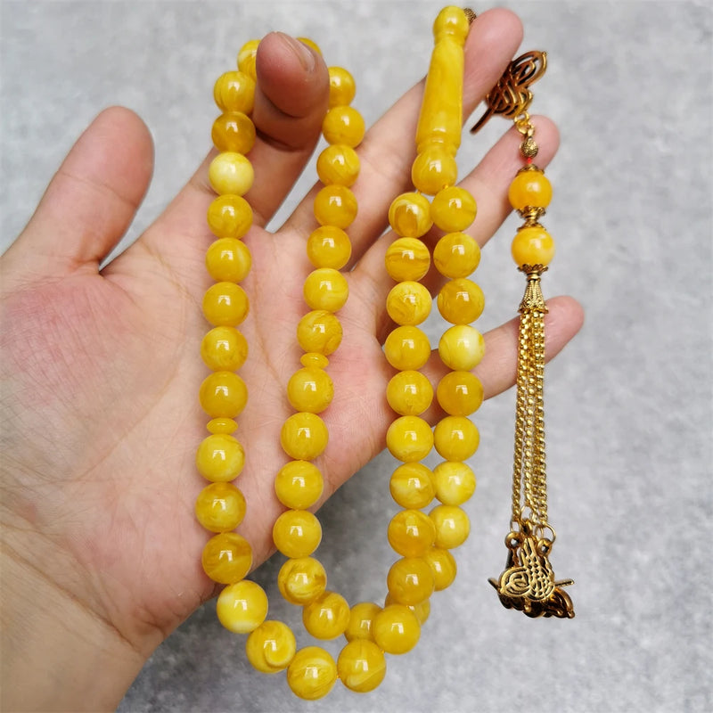 Muslim Necklace 10mm Round Glow in Dark Prayer Beads Islamic Tasbih