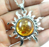 Modernist Amber Teardrop Necklace