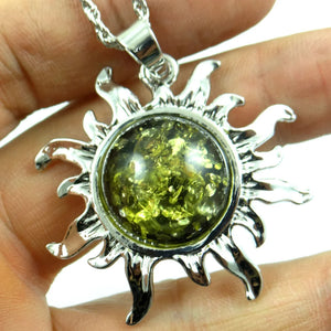 Modernist Amber Teardrop Necklace