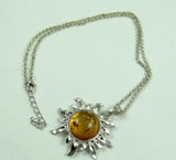 Modernist Amber Teardrop Necklace