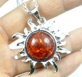 Modernist Amber Teardrop Necklace