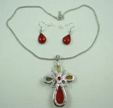 Modernist TEARDROP GOLDEN HONEY Pressed AMBER Water Drop NECKLACE