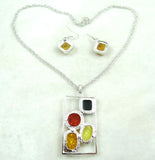 Modernist TEARDROP GOLDEN HONEY PRESSED AMBERS Water drop NECKLACE